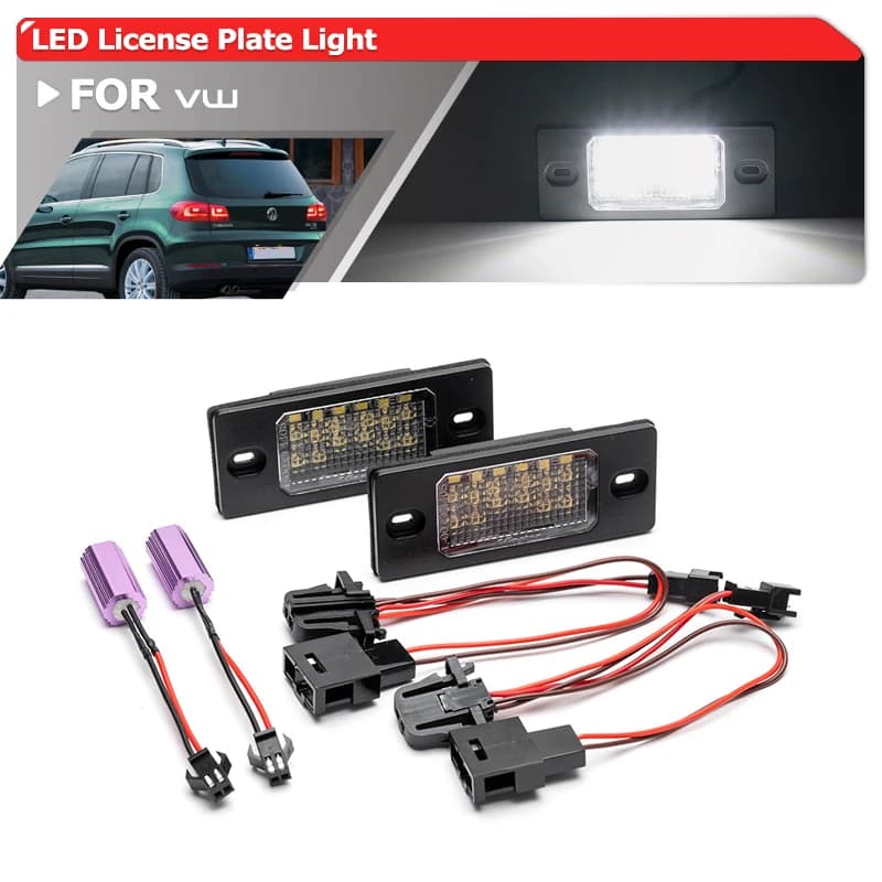 2x pour VW Tiguan 5N Golf 4 5 variante 1J 1K Passat variante 3BG Bora Limousine variante arrière blanc Canbus Led feux de plaque d'immatriculation