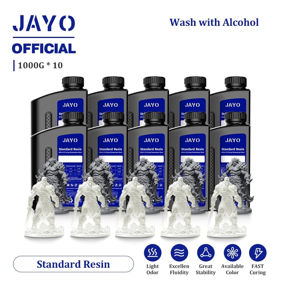 JAYO 10 bouteilles de résine 3D Standard à durcissement rapide/standard 14K/standard Plus résine 3D pour imprimante 3D LCD DLP SLA résine