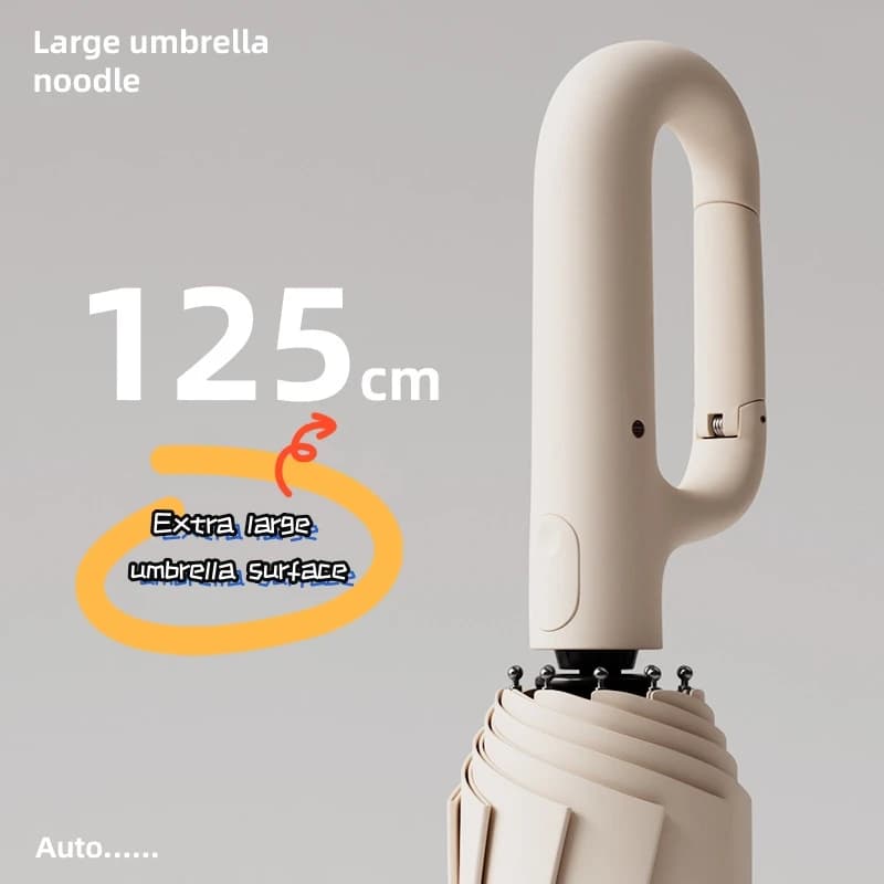 Parapluie Extra Large renforcé, résistant au vent, résistant à la pluie, double usage, résistant aux UV, entièrement automatique, avec boucle à