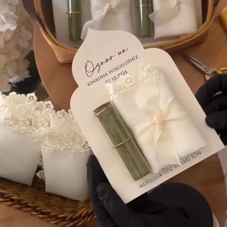 Carte cadeau personnalisée, Invitation au henné pour fête prénuptiale, fournitures de fête de mariage, emballage de Souvenir pour invités,