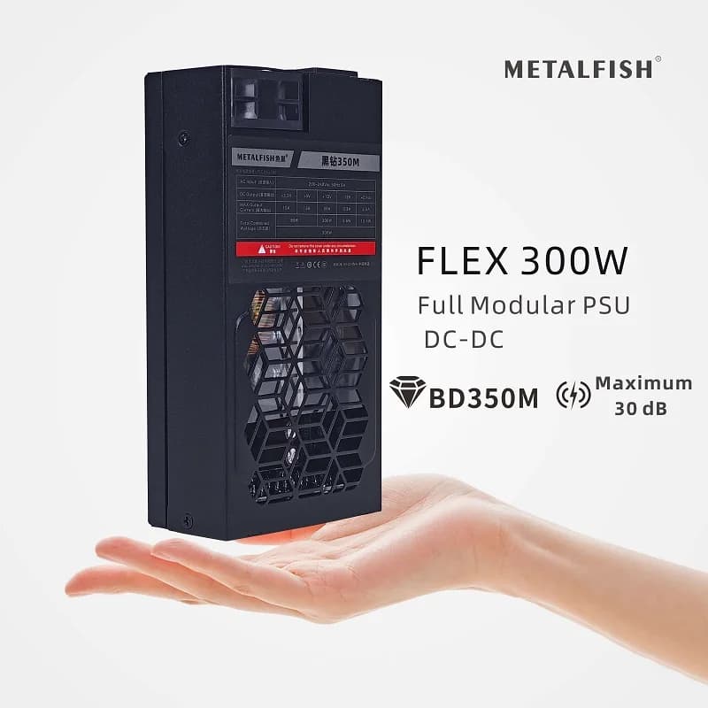 METALFISH Flex 300W alimentation modulaire complète Flex-ATX 1U PSU pour ITX Mini PC POS NAS GPU Dock 220-240V