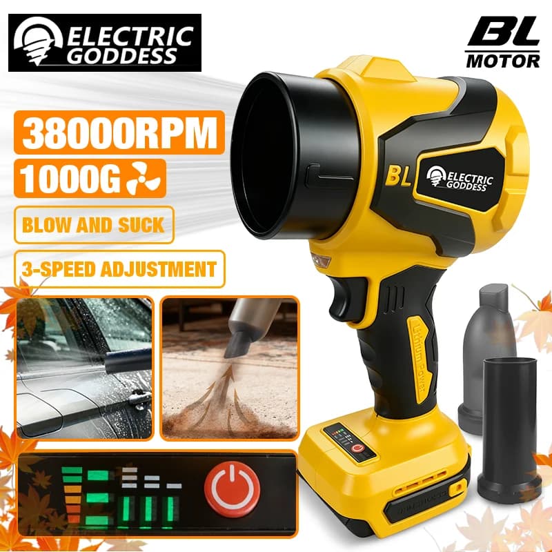 EDOG – souffleur Turbo électrique sans balais, Tube Long, ventilateur à Jet portatif, outil de neige pour soufflage de feuilles, broche de