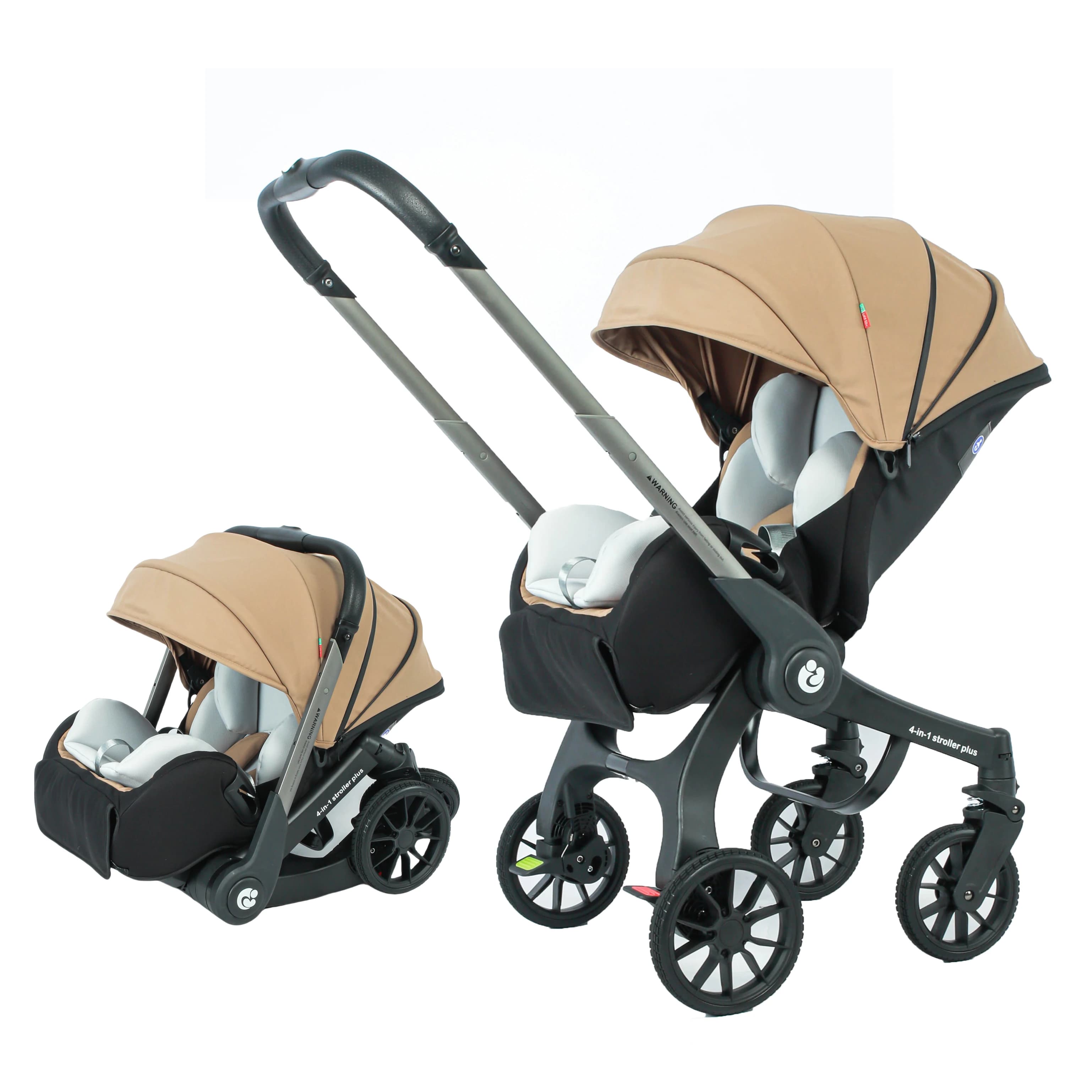 UE en stock 4In1 bébé poussette, poussette multifonctionnelle pliable avec siège auto bébé voiture chariot portable bébé poussette 3in1