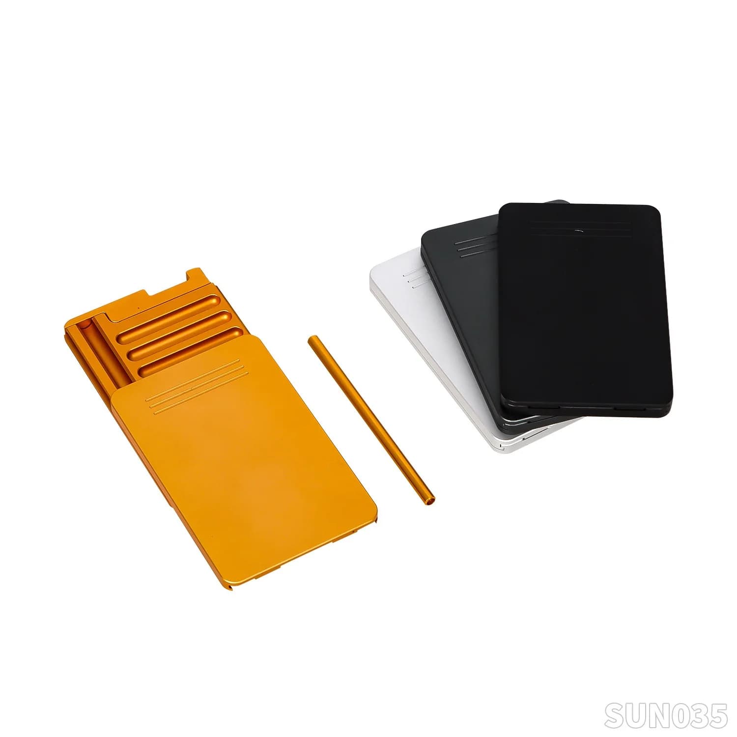 Étui à cigarettes à priser en métal à 8 compartiments, conteneur avec couvercle solide dans une boîte de rangement Portable de poche en paille