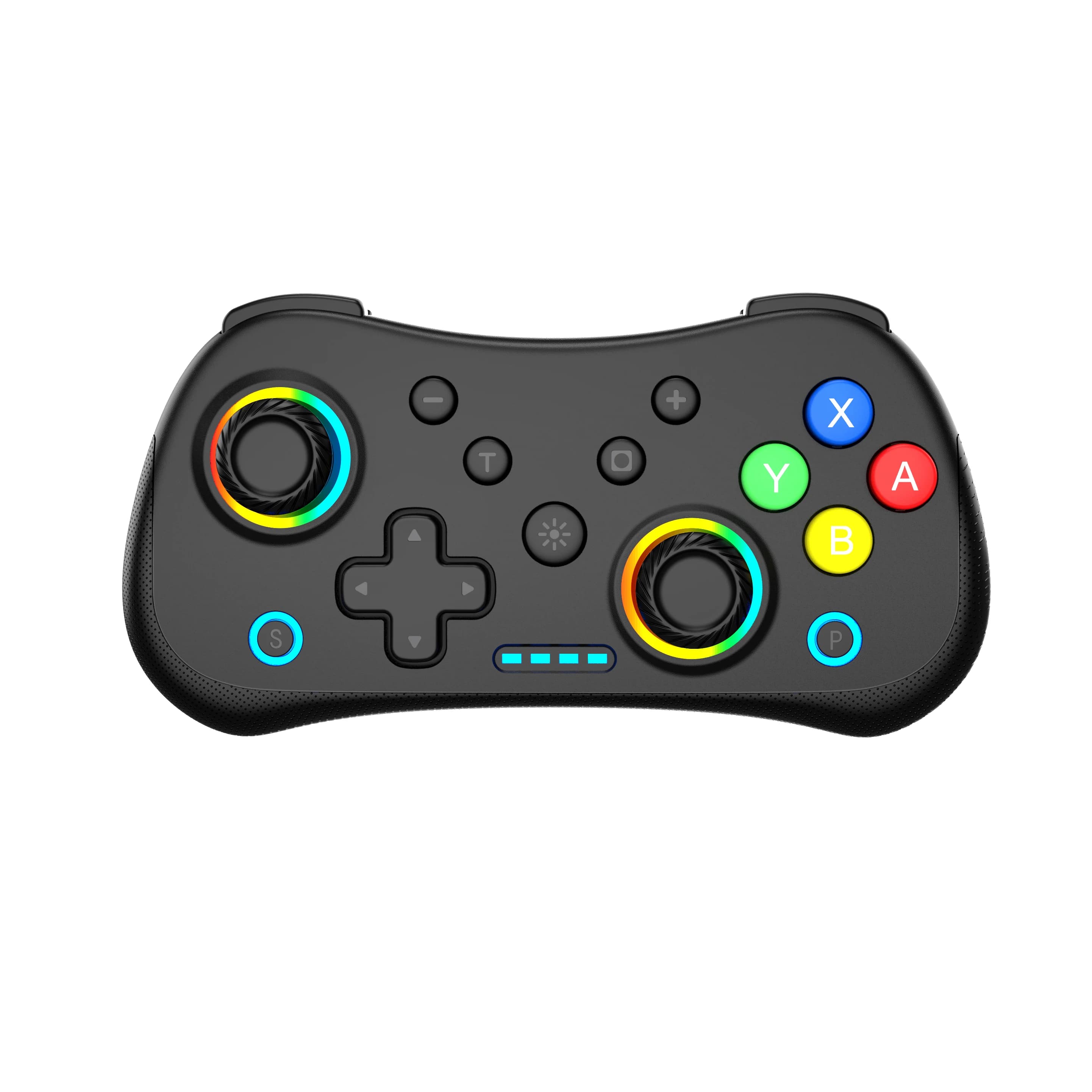 Manette de jeu sans fil multifonctionnelle MINI pour Switch avec lumières RVB et joystick à effet Hall, prise en charge de la fonction Burst