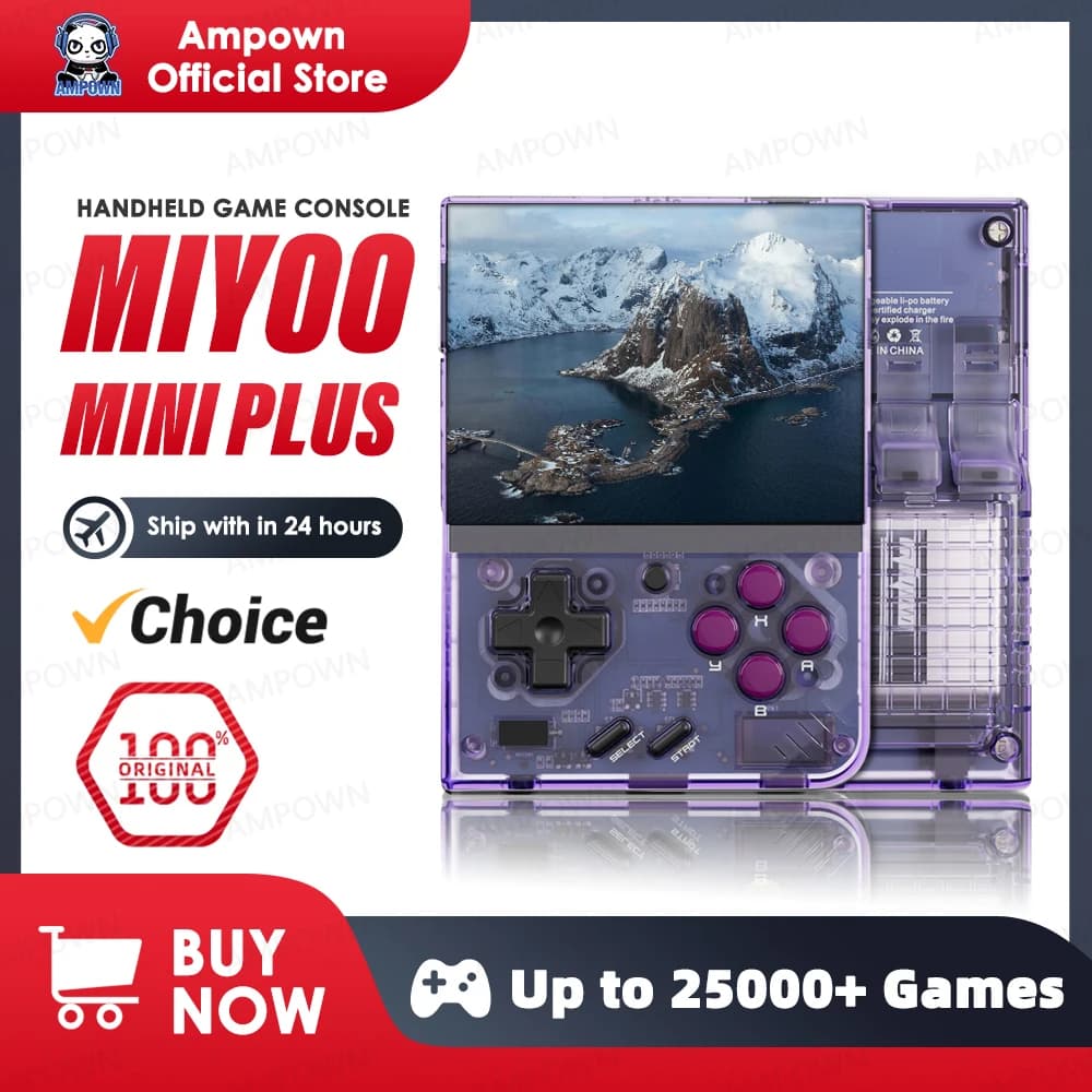 MIYOO-Console de jeu portable Mini Plus, console de jeu rétro, V2, écran Mini + IPS, console de jeu vidéo classique, système Linux, cadeau pour