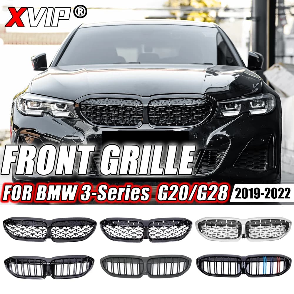 XVIP – calandre de pare-chocs avant, Style diamants, pour BMW série 3 G20 G21 2019 – 2022 318i 320i 320d 330i 340i 340d M Sport