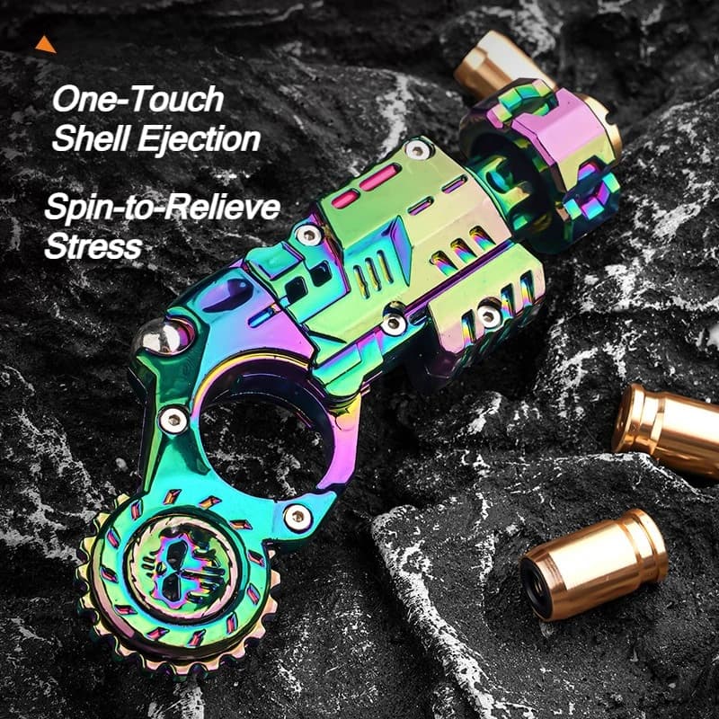 Ensemble de pistolets en alliage à éjection de coquille, anti-Stress, jouet sensoriel, Mini toupie au doigt, Gadget de bureau EDC, cadeau pour