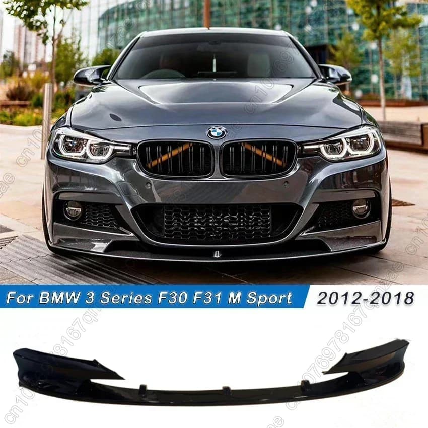 Pour BMW série 3 F30 F31 M Sport 2012-2018 noir voiture pare-chocs avant Spoiler lèvre séparateur corps Kit pare-chocs lèvre menton diffuseur