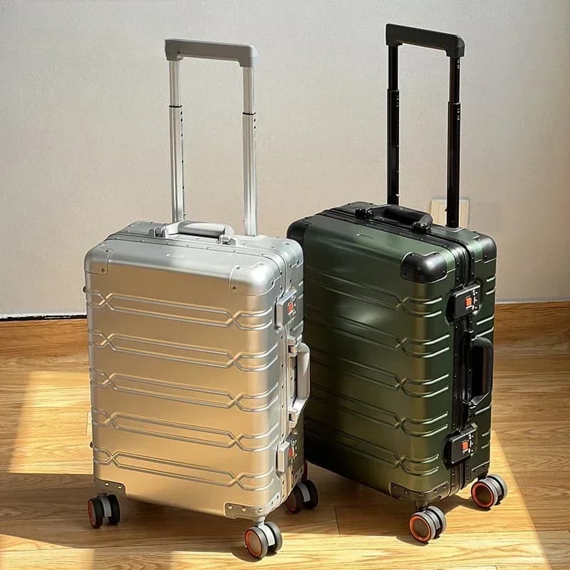 Valise à roulettes de grande capacité, sac de voyage en alliage d'aluminium et de magnésium, bagages roulants d'affaires