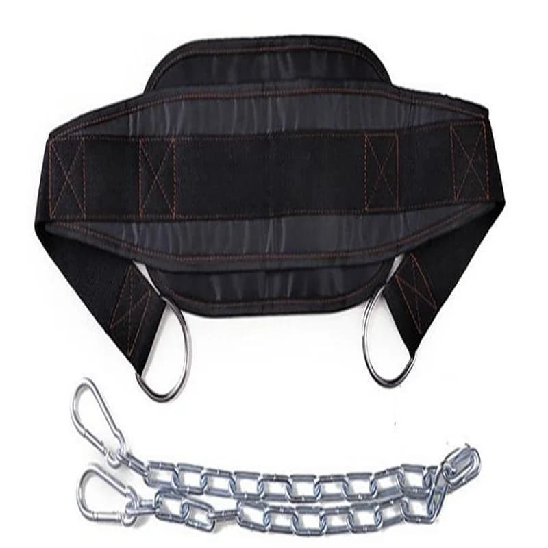 Ceinture de musculation en néoprène, ceinture de gymnastique avec chaîne pour Fitness, musculation, traction, entraînement de force, sangle de