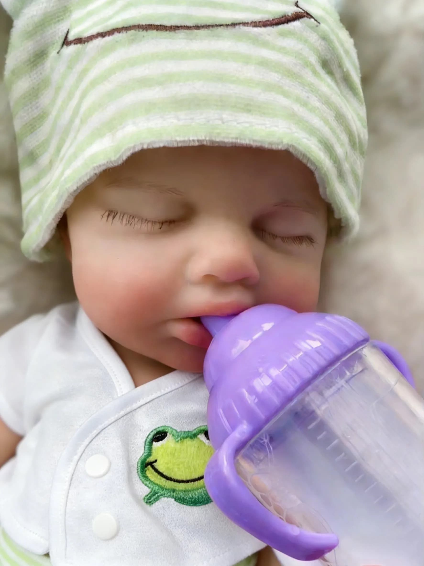 OtardDolls Loulou, poupée Reborn à bouche ouvrable, corps entier en silicone souple, jouet pour bébé