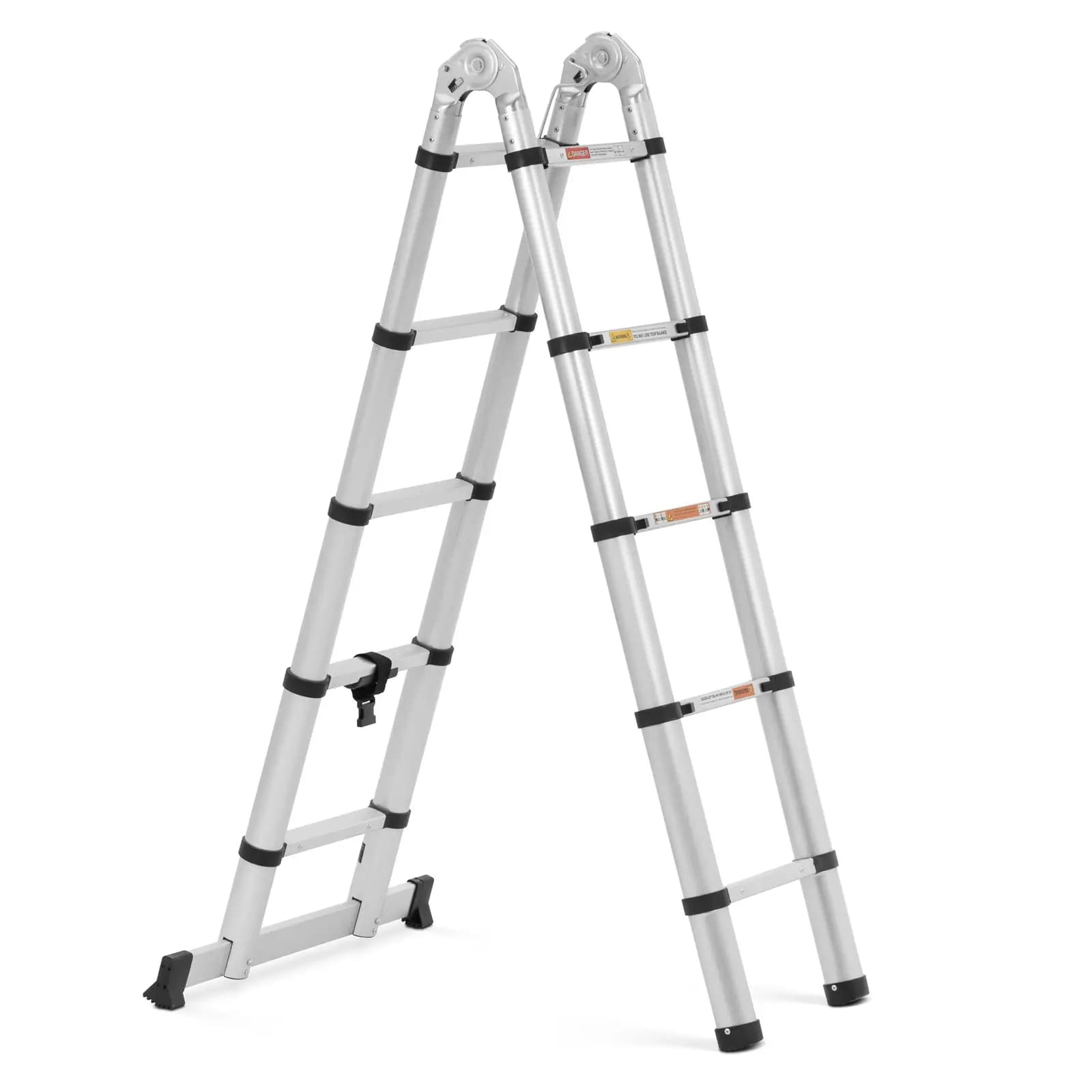 Opvouwbare Telescopische Ladder 10 Treden Aluminium Hoogte: 0.85 1.85/3.20 m - Ladders by MSW