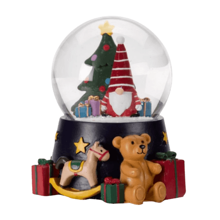 Drie Koningen LED Sneeuwbol Kerstman - 10cm