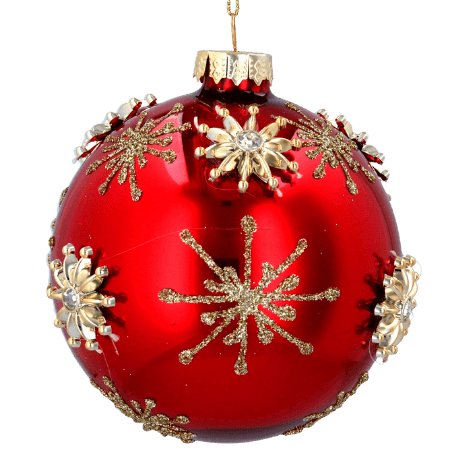 Gisela Graham Glazen kerstbal met sterren