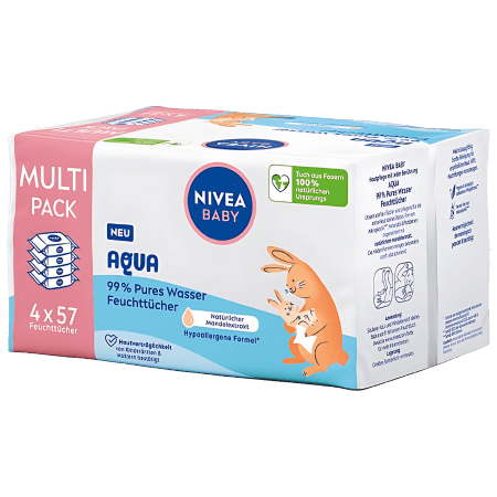 Nivea Baby 99% Water Wipes â 4x57 pcs