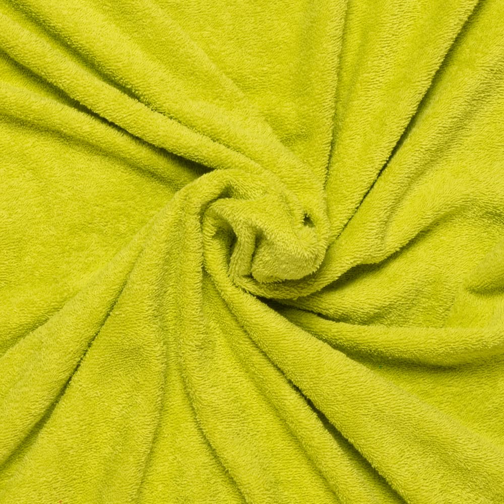 Limoengroen katoenen badstof dubbelgelust - katoen Stoffen - groen - 150 cm breed