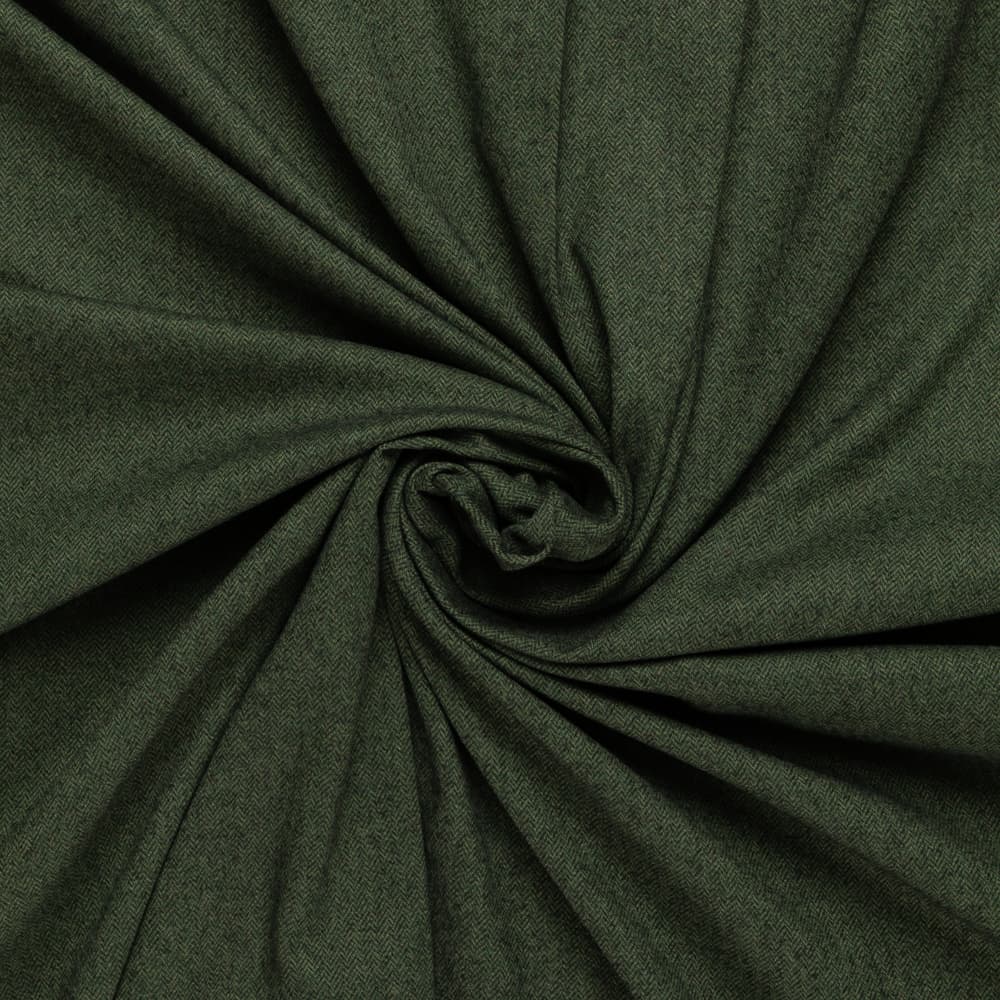 Groen merino wol mix visgraat tweed stof Italiaans import - wol mix Stoffen - groen - 145 cm breed