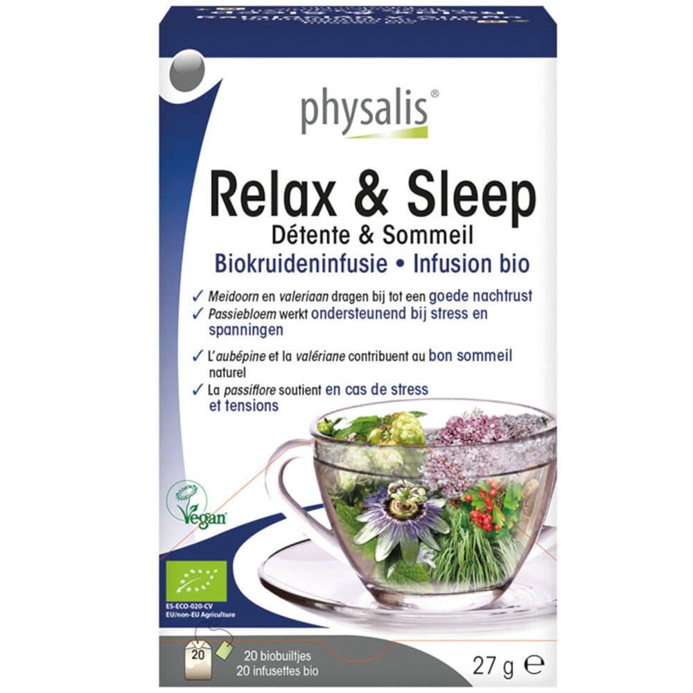 Physalis® Relax & Sleep Kruideninfusie Bio 20x1,5 Filterzakje