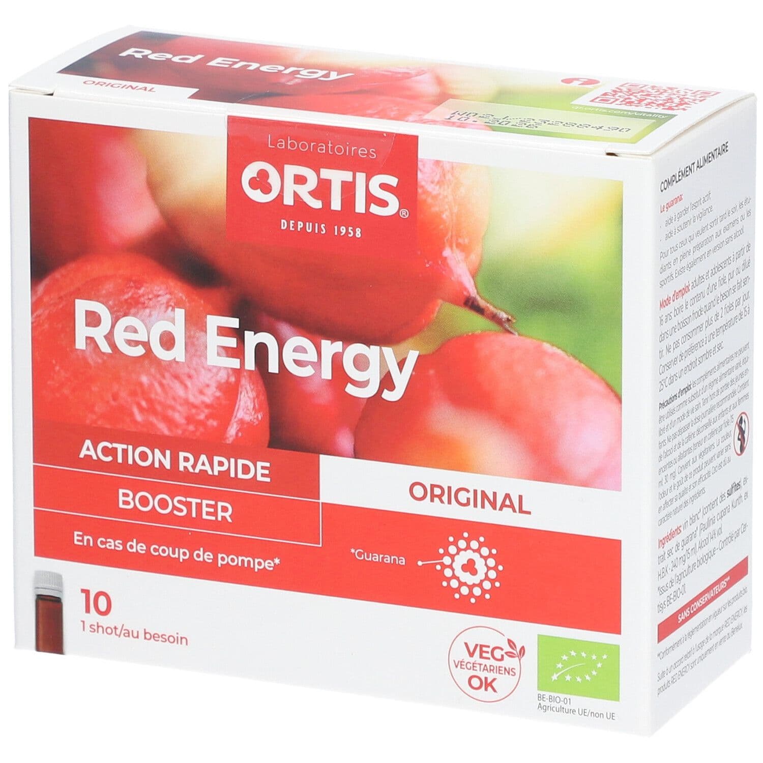 Ortis® Red Energy 10x15 Drinkbare ampoules