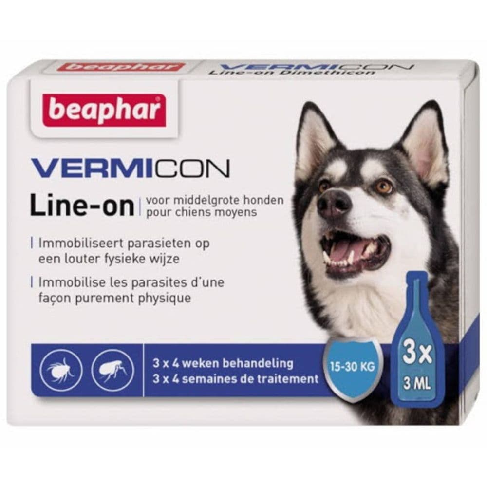 Beaphar® Vermicon Line-On Middelgrote Hond 3x3 Unidosis-pipetten