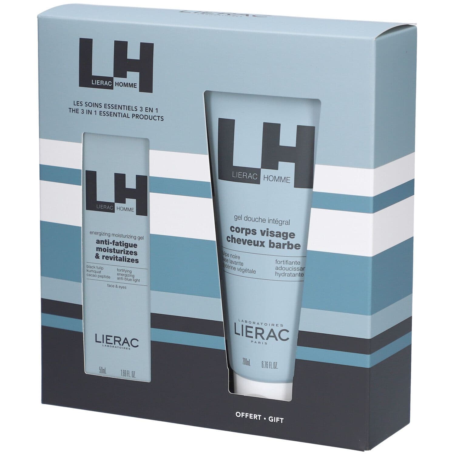 Lierac Homme Set Hydraterende Gel + Gratis Douchegel 200