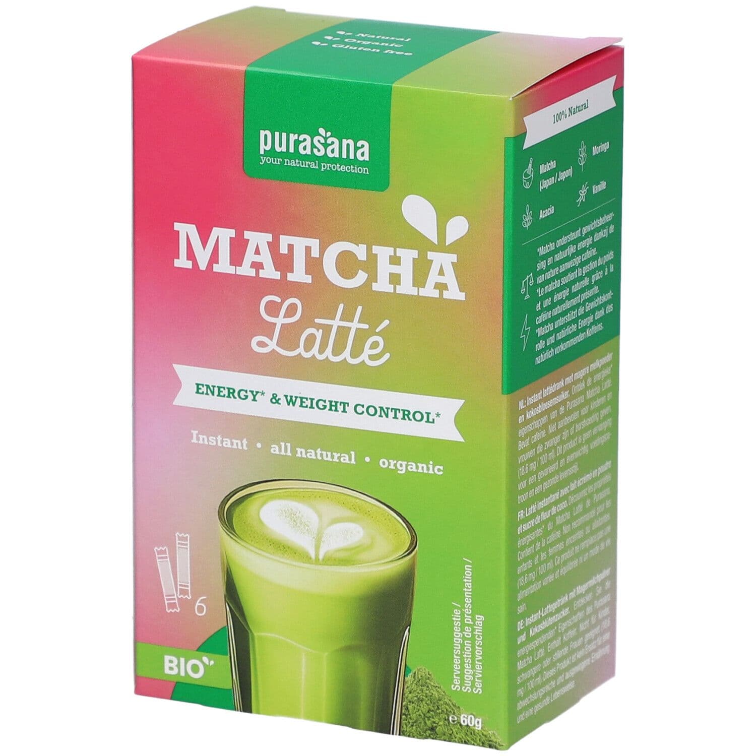 Purasana Matcha Latte Bio 6x10 Zakje