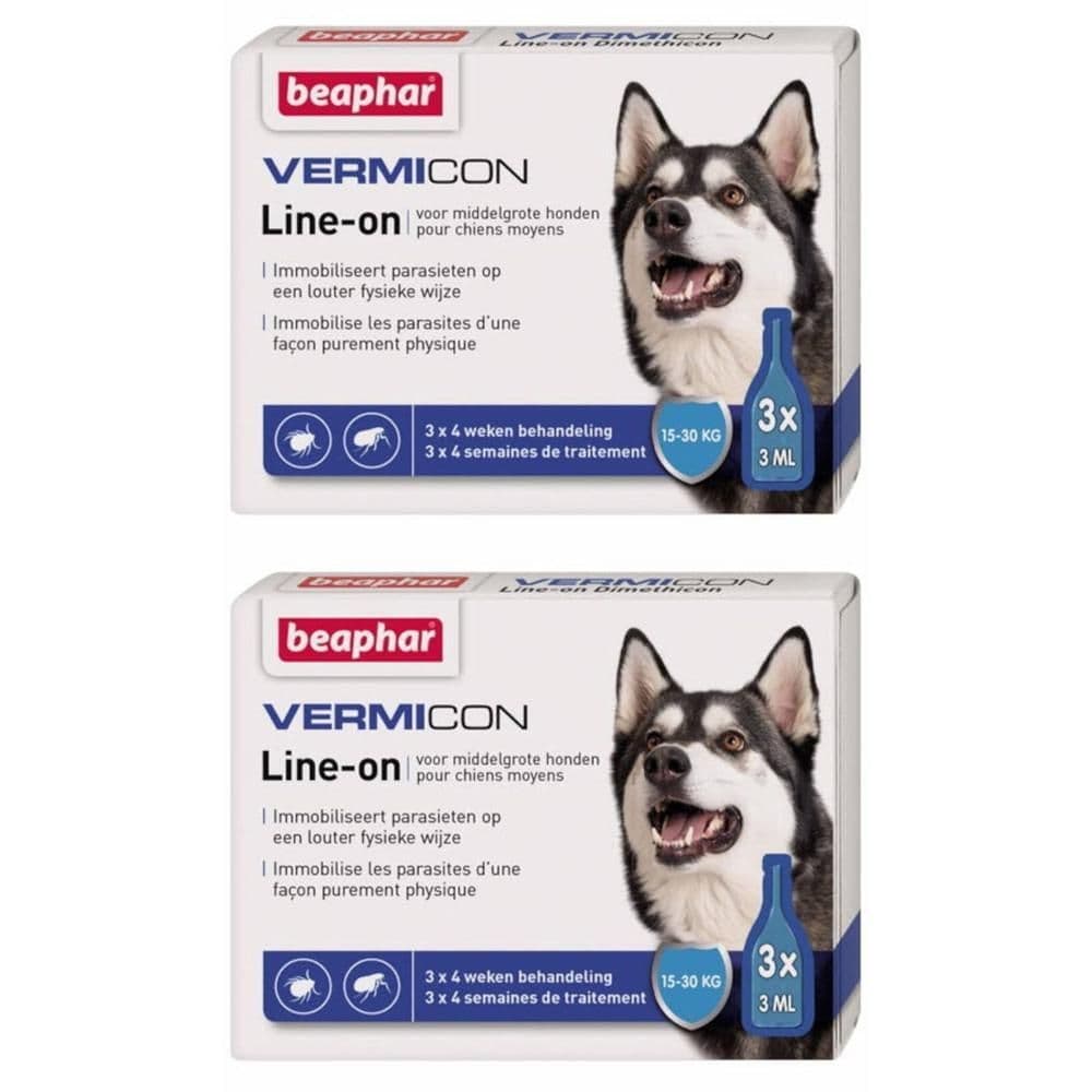 Beaphar® Vermicon Line-On Middelgrote Hond 2x3x3 Unidosis-pipetten