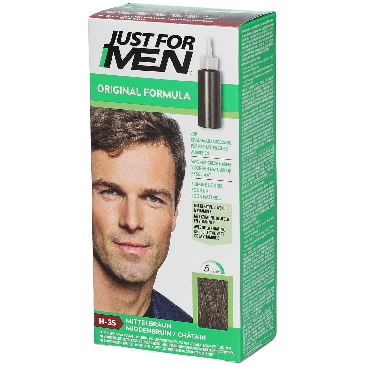 Just For Men Haarkleuring Verzorgende Shampoo Middenbruin 60