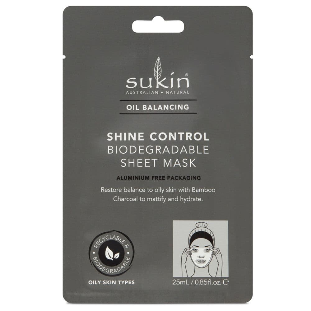 Sukin - Masque en Tissu Biodégradable Shine Control 25