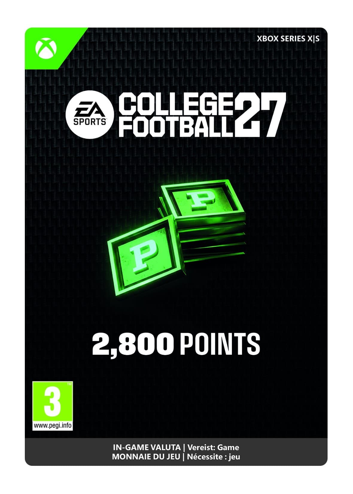 EA SPORTS COLLEGE FOOTBALL 27 : PACK DE 2 800 POINTS