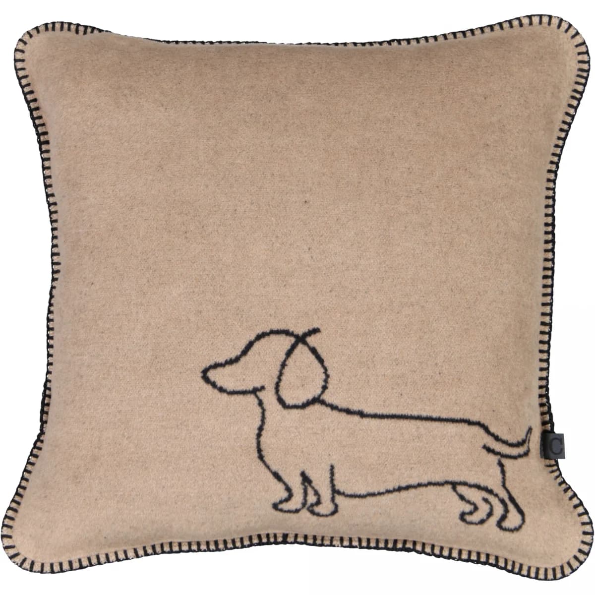 Cawö Cawö We love dogs 62480 Kussen 50x50 zwart/beige