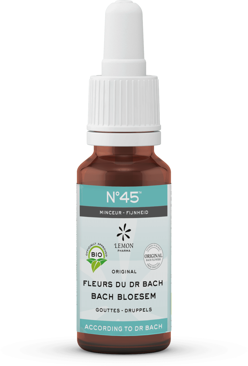 Bach Bloesem Fleurs de Bach mélange 45 minceur bio 20 Millilitres