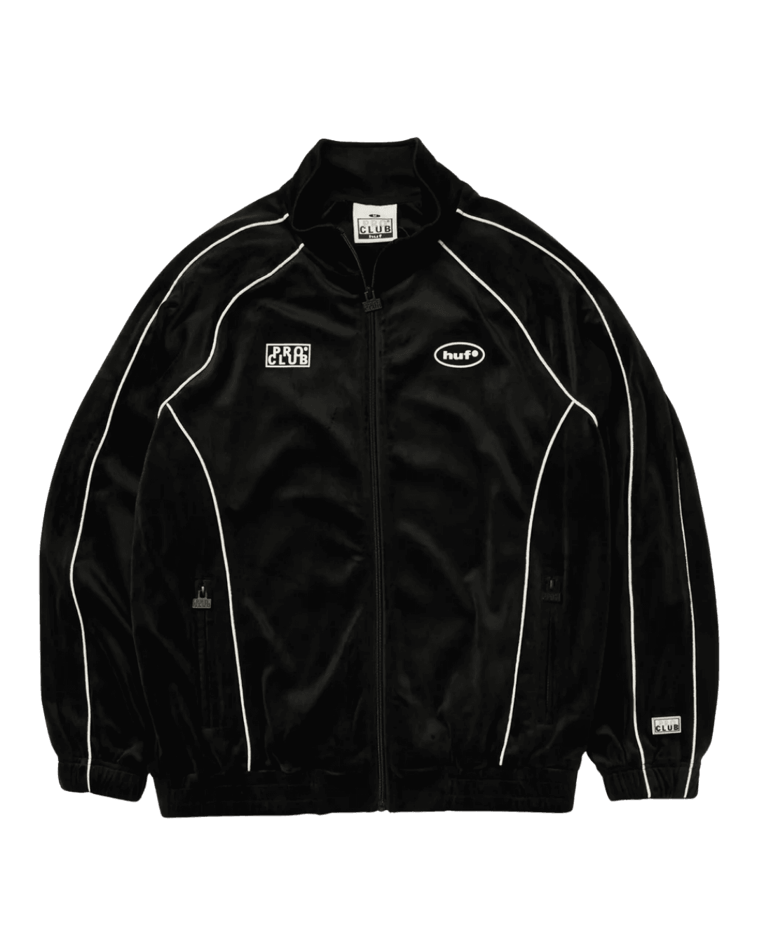 HUF X Pro Club Velour Track Jacket - Black