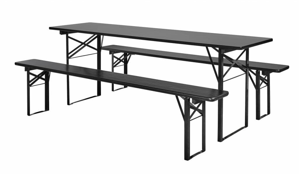 Nordal Tafel met banken set zwart