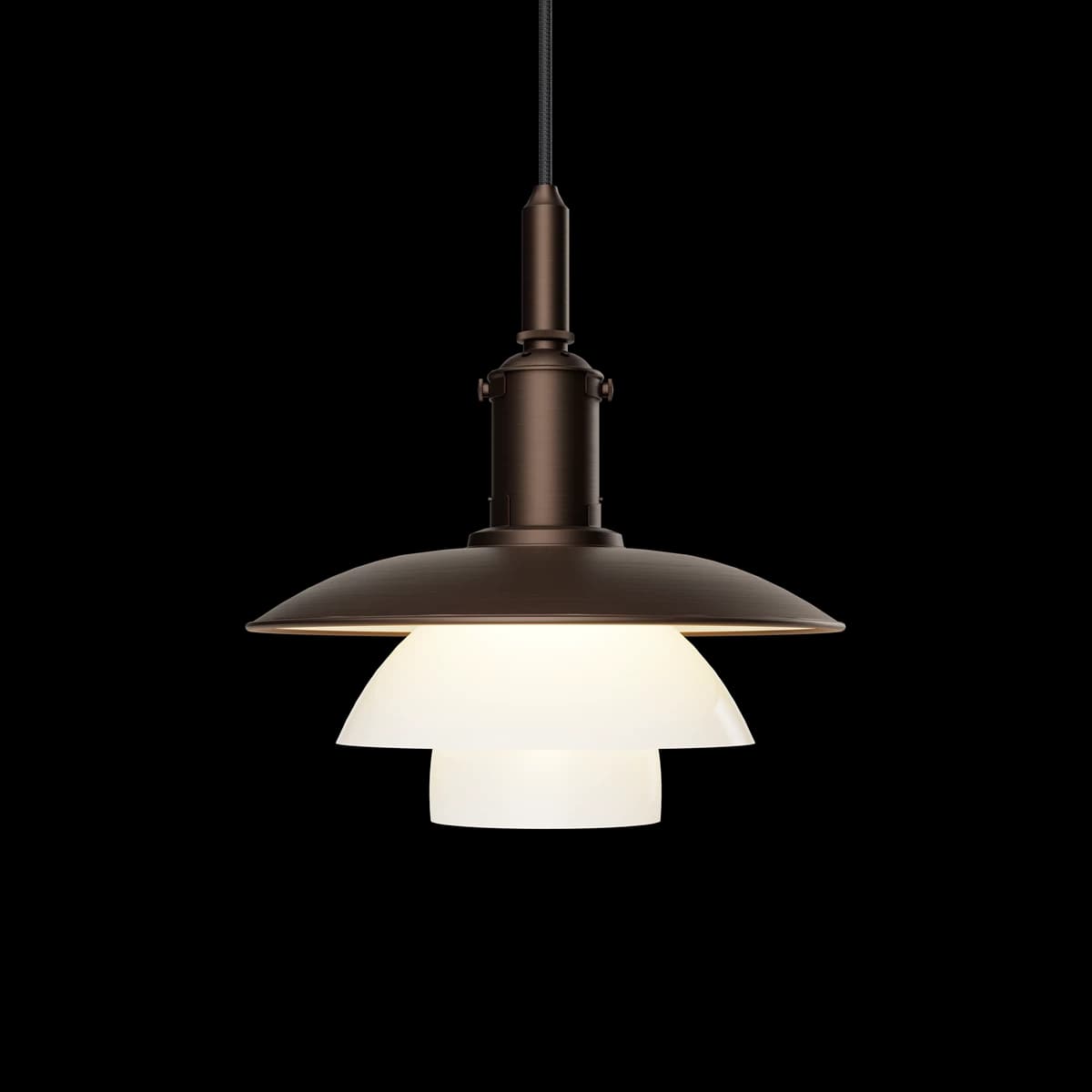 Louis Poulsen PH 3/3 hanglamp aged brass opal