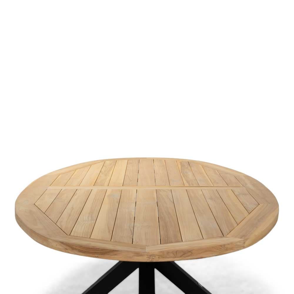 Cleve/Seville zwart dining tuinset | 8 personen | teakhout + touw | 280cm ovaal