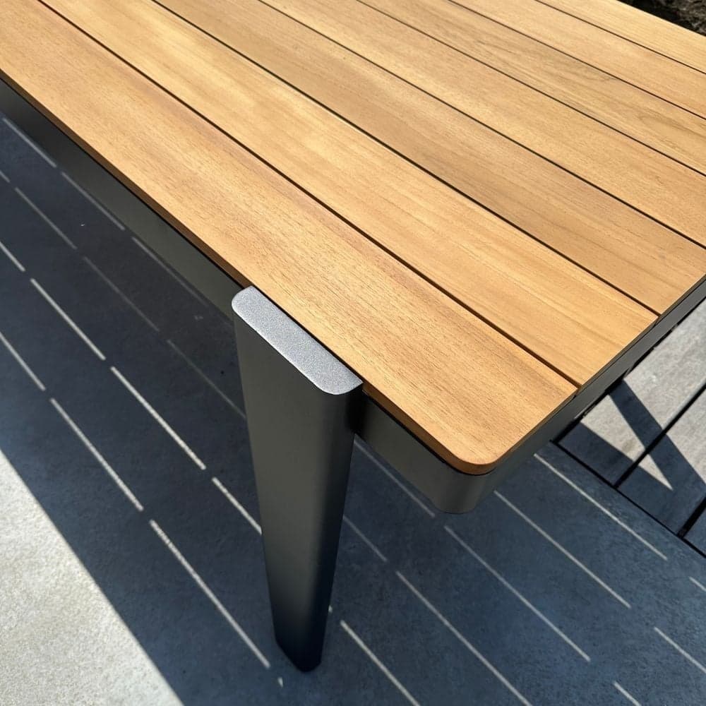 Vigo/Seville olijfgroen dining tuinset | 6 personen | teakhout + aluminium | 260cm