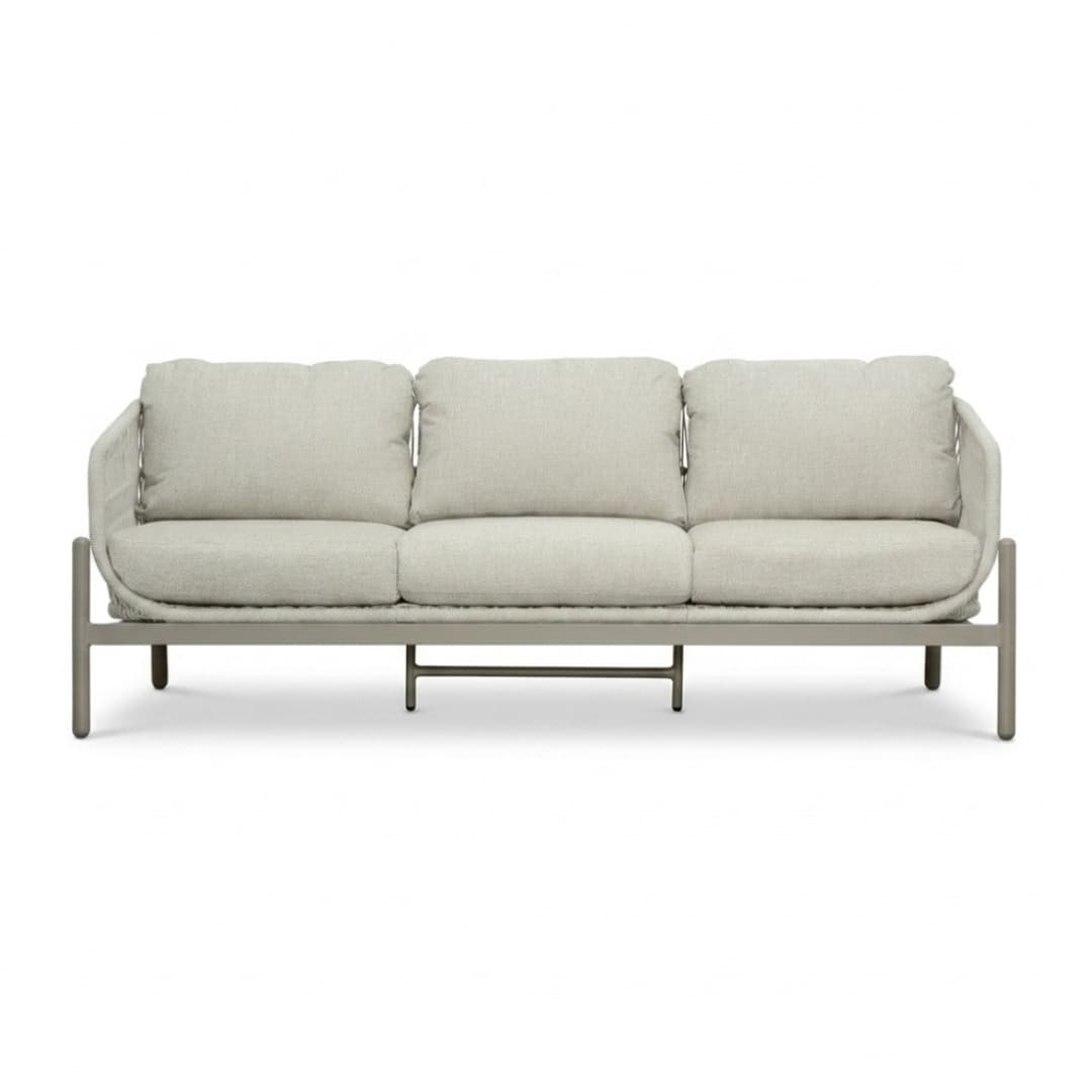 Puglia stoel-bank loungeset 5 personen | touw + aluminium | beige | 3-delig