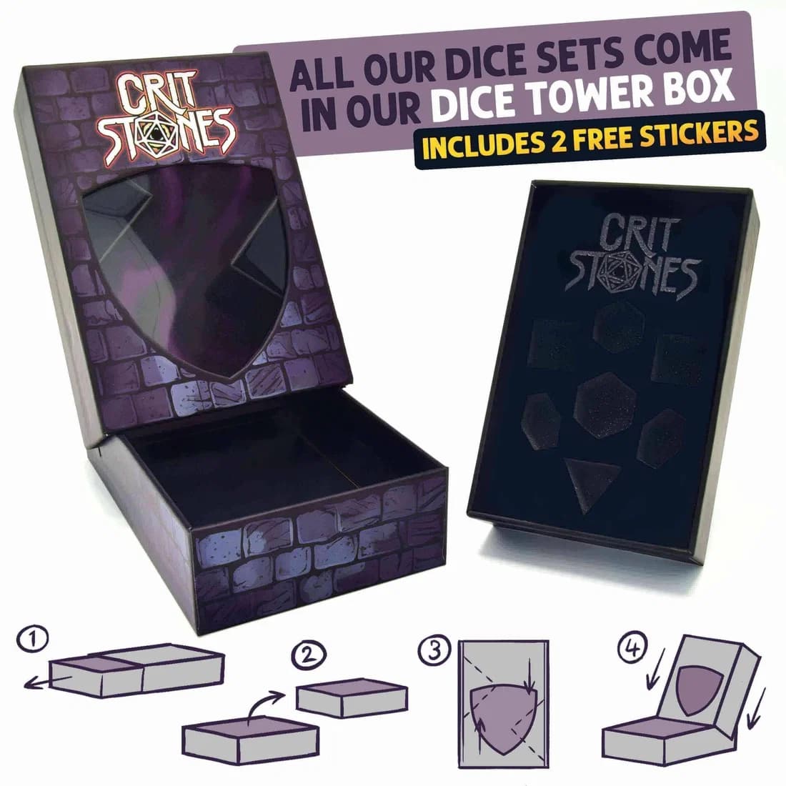 Glassstaff RPG Dice Set - CritStones: Ice Dragon's Gaze Floating Eye