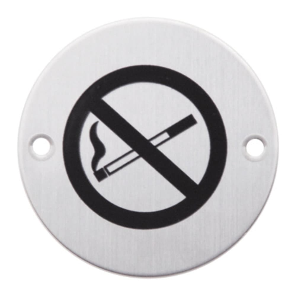 Picto rond RVS rookverbod - Ø75mm