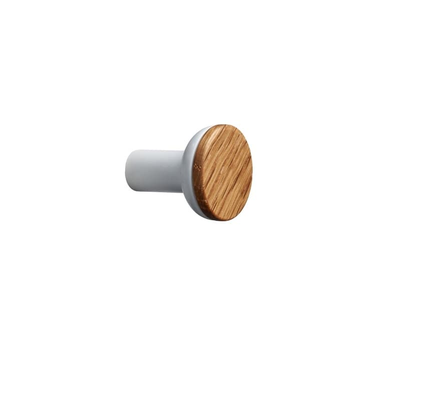 Furnipart meubelknop BIS  hout-zamac / bruin -wit