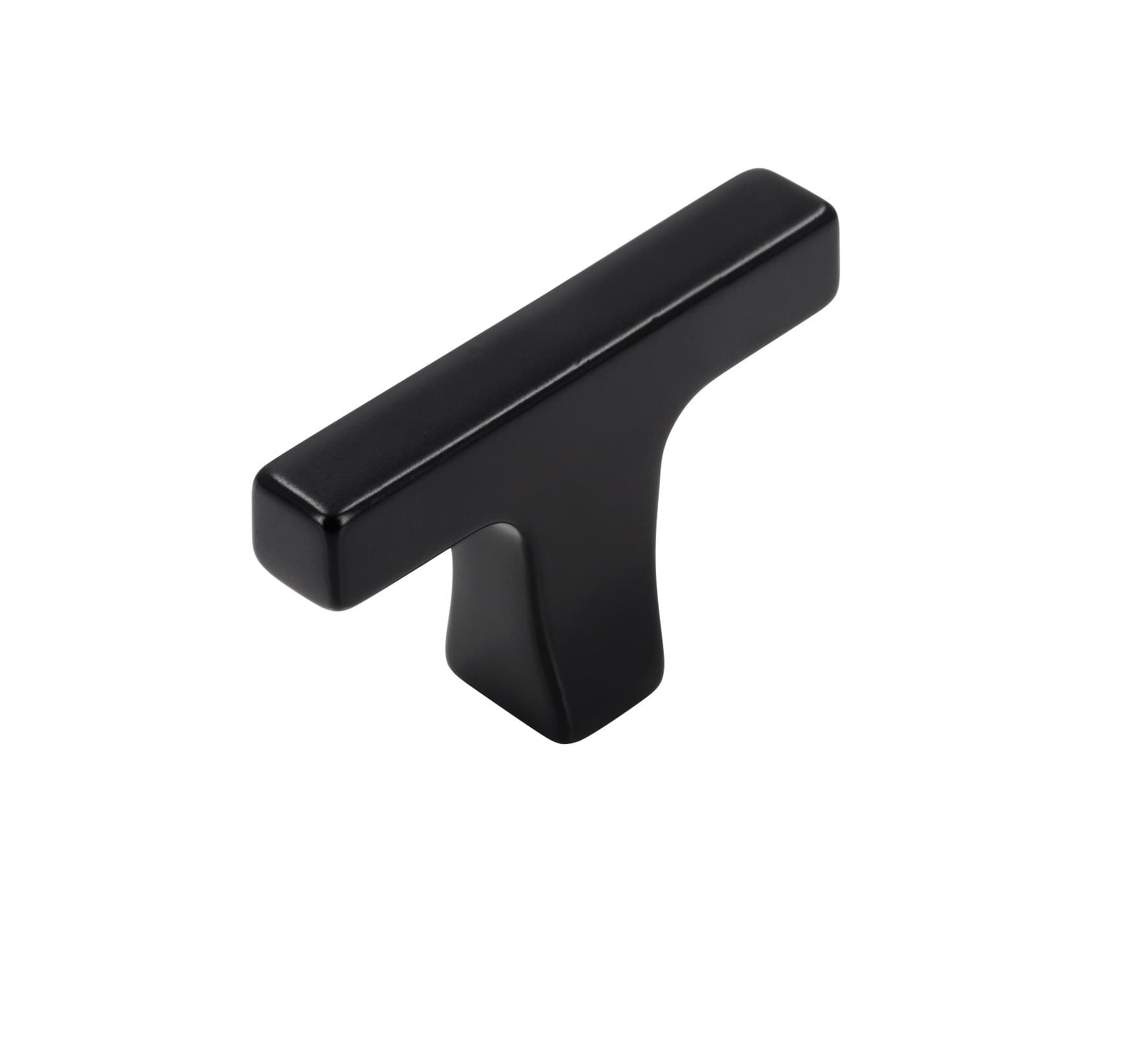 Mat zwarte T- meubelknop TROMPET - 48 mm