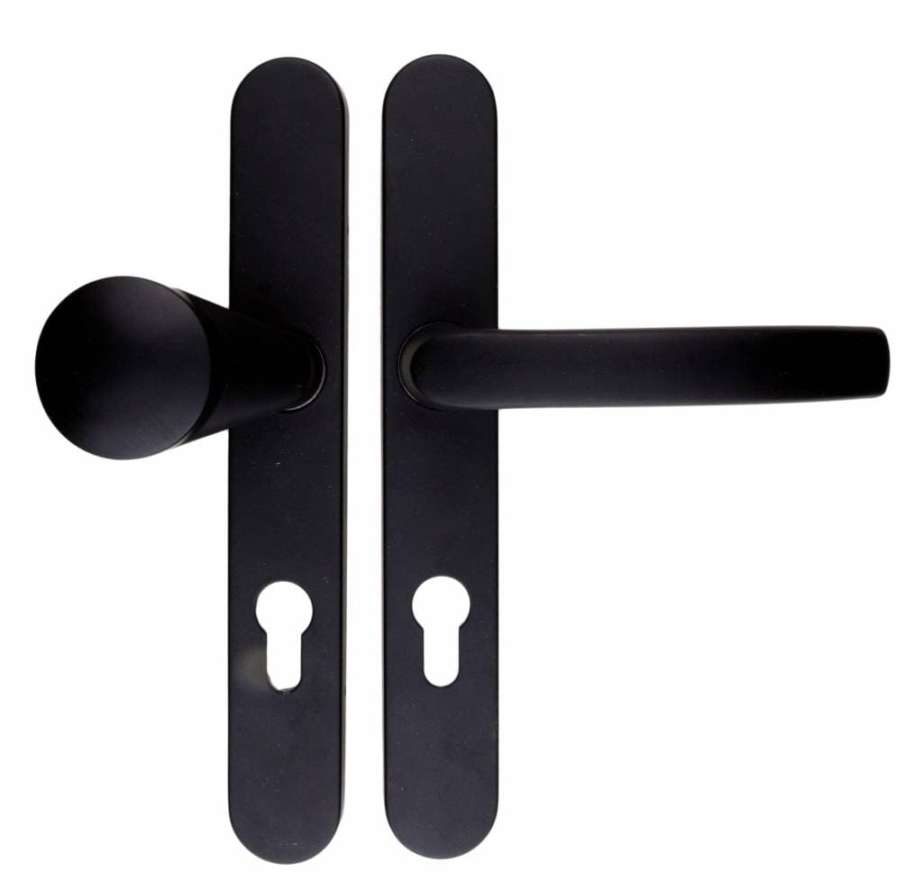 Veiligheidsgarnituur HDD deurklink + vaste knop zwart