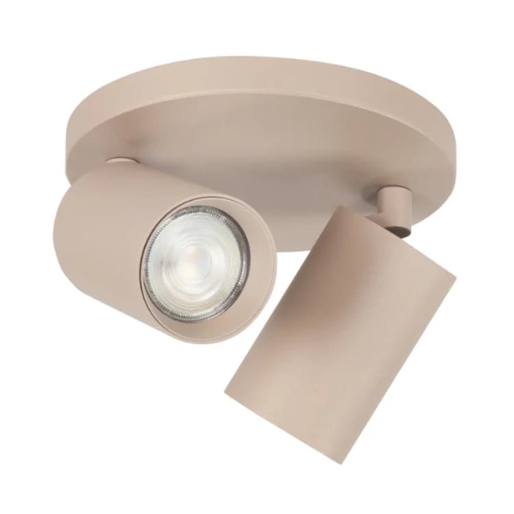 Highlight Mila Spot 2-lichts Rond Beige GU10 Richtbare Plafondspot – S7491.03