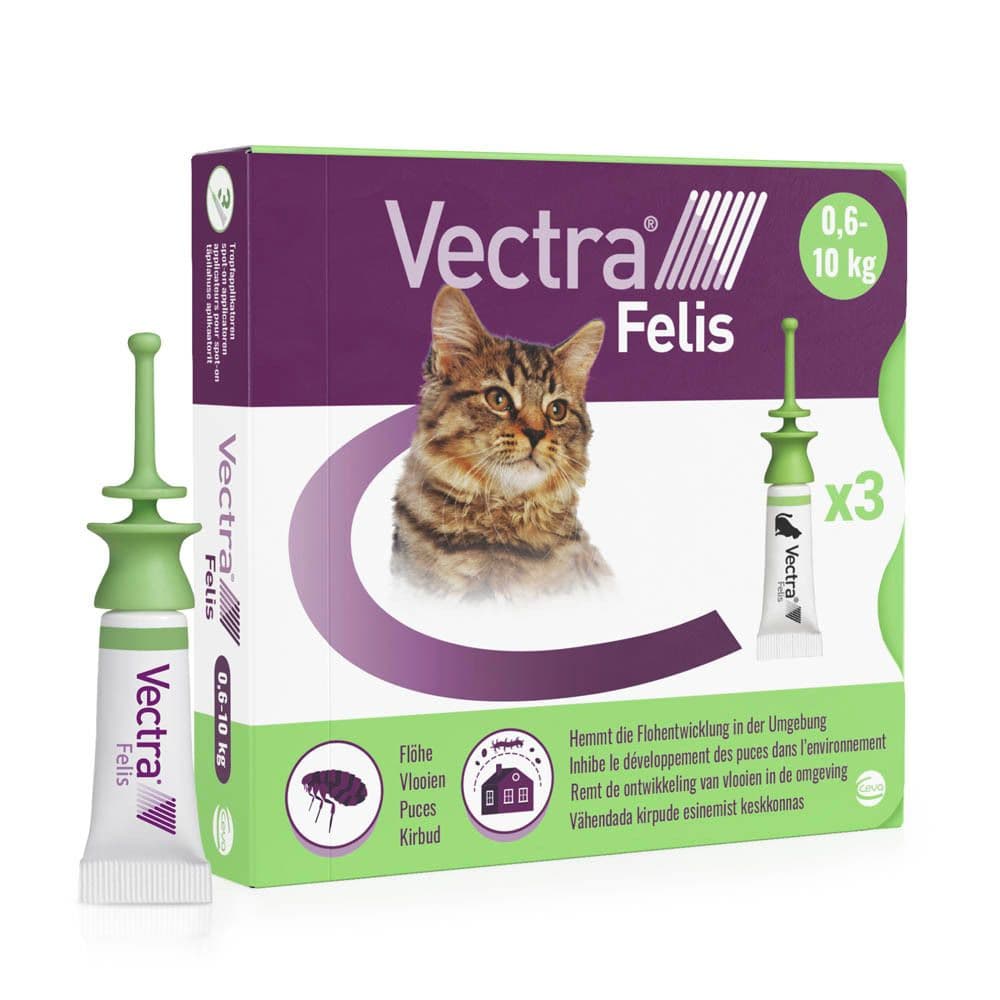 Vectra® Felis Spot-On Oplossing voor Katten 0,6-10 kg 3x0,9 Pipetten