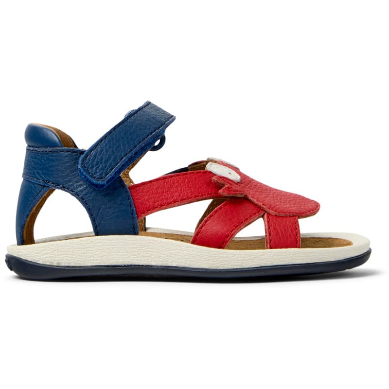 CAMPER Twins - Sandales pour Enfant - Rouge,Bleu,Blanc, taille 21, Cuir lisse