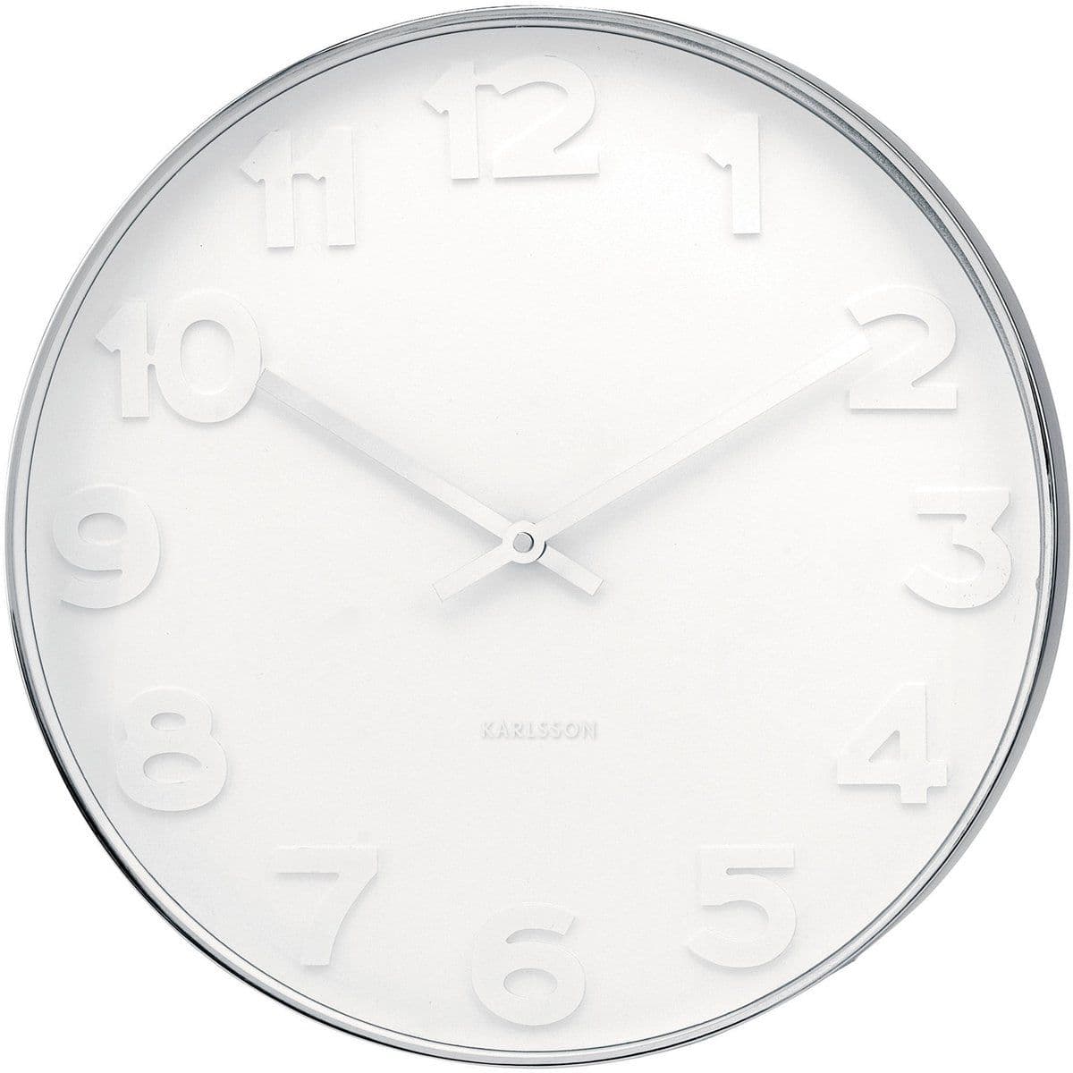 Karlsson MR WHITE - Wandklok - Rond - Ø37.5 cm - Wit