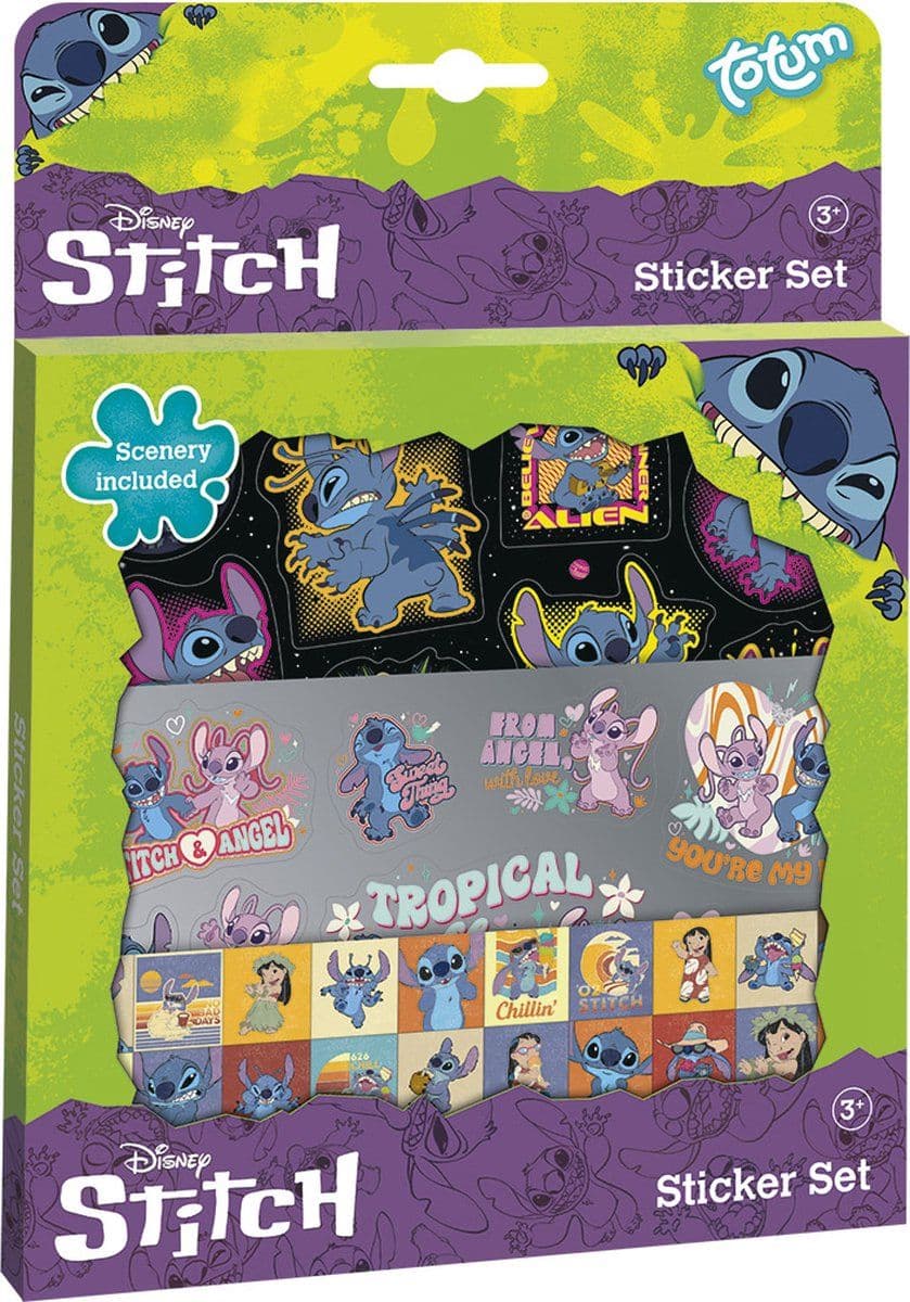 Stitch stickerset 700055 - Stickerset - 3 vellen incl. glitterstickervel