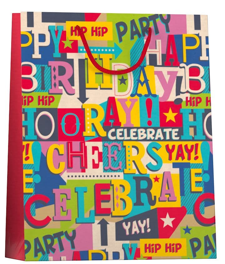 Papieren cadeau tas L Bright Kraft